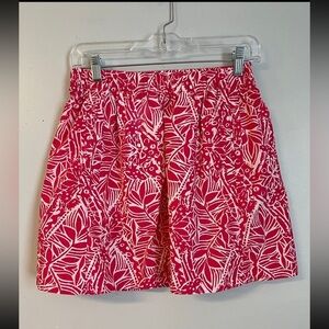 Lilly Pulitzer | Vibrant Pink Leaf Print Skirt Size XS